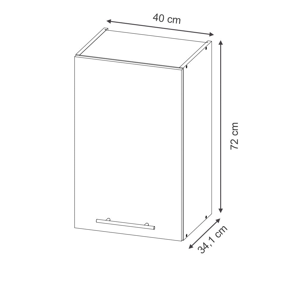 Pensile da cucina Fame-Line Nero rigato/Antracite 40 cm Vicco