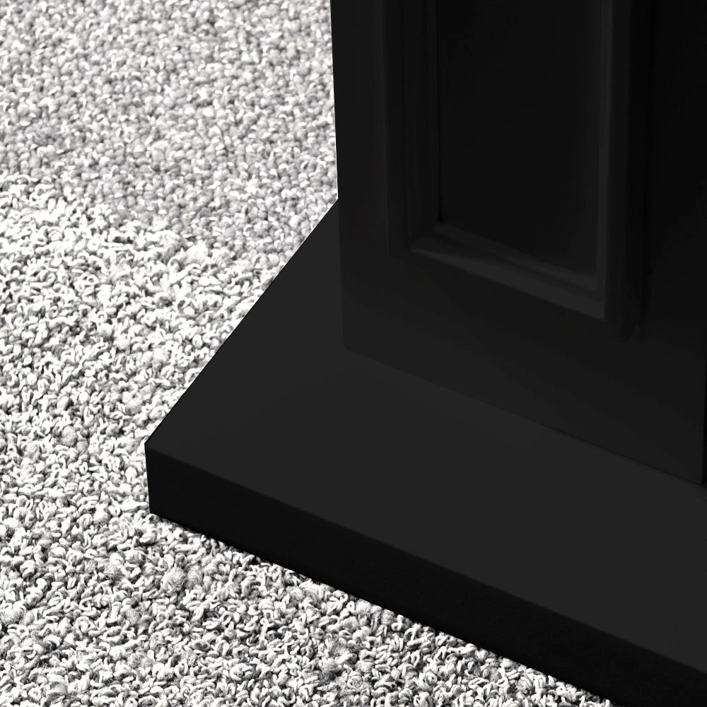 Camino elettrico caminetto da terra JEFFERSON in legno Nero L 89,5 x H90,5 x P28