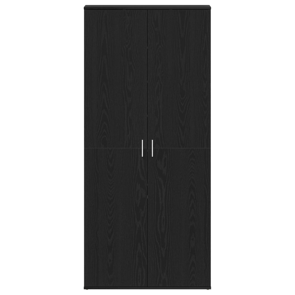 Mobile per Scarpe Rovere Nero 80x39x180 cm Legno Ingegnerizzato