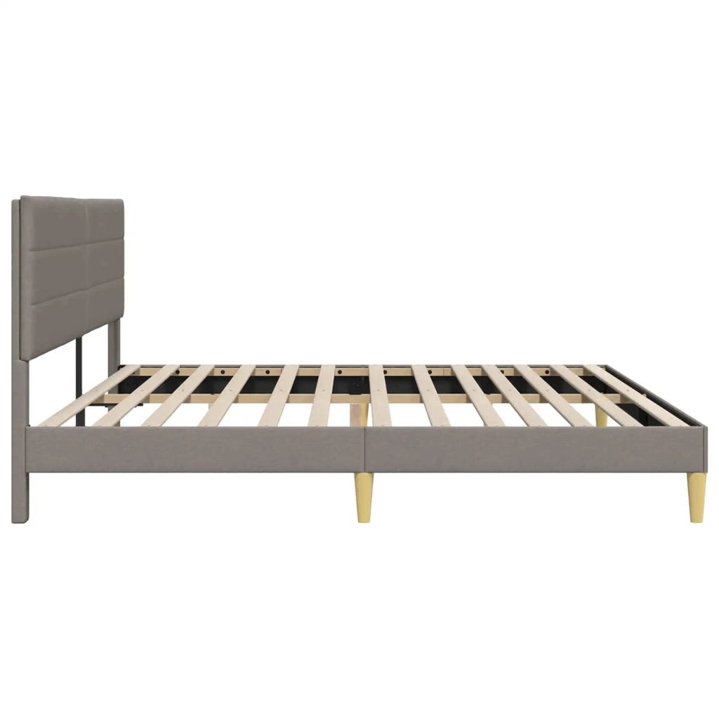 Struttura del letto con testiera Tortora 200 x 200 cm Tessuto 42027610