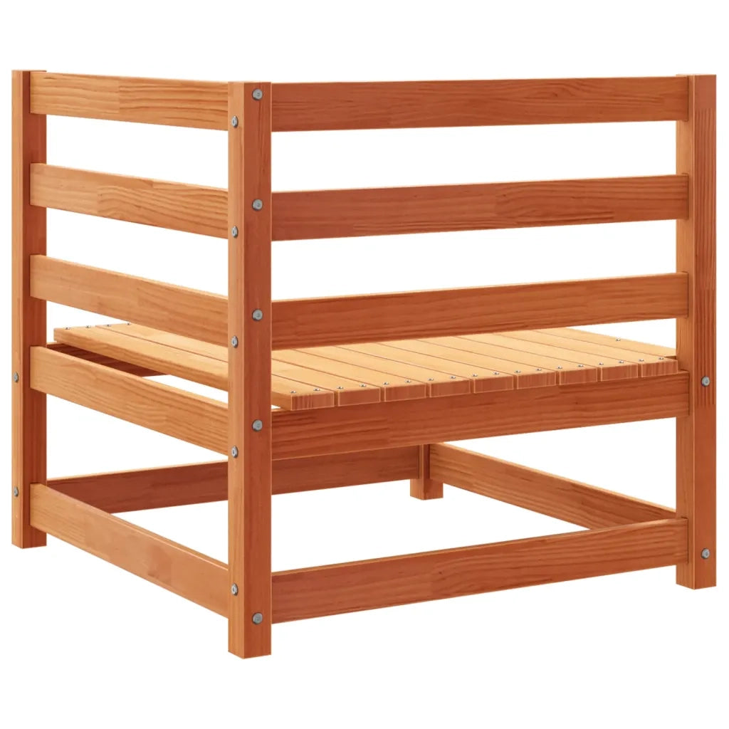 Set Divani da Giardino 5 pz Marrone Cera Legno Massello Pino 3299386