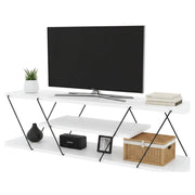 Mobile porta TV Desdemona, Credenza da soggiorno, Armadio basso per TV, Base parete attrezzata, 120x30h33 cm, Bianco e Nero
