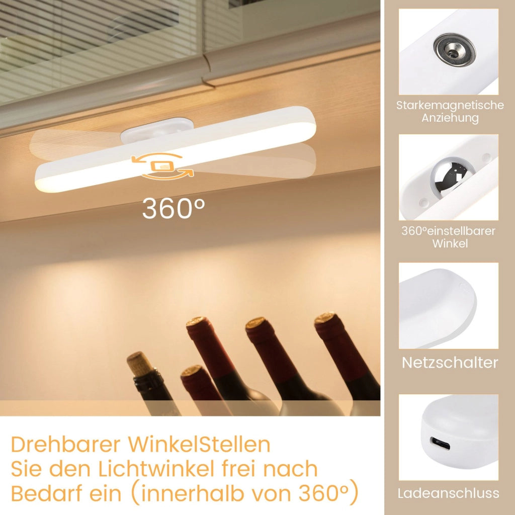 ZMH Lampada da parete LED per interni dimmerabile luce sottopensile da 24cm luce notturna a batteria luce senza fili