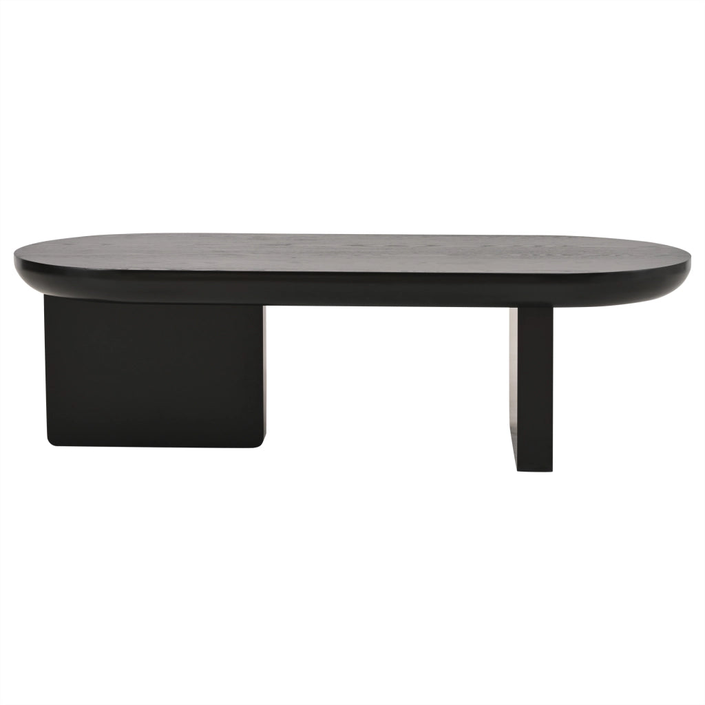 Tavolino ovale, stile minimalista, MDF, 119.7 x 49.8 x 35.5 cm, nero