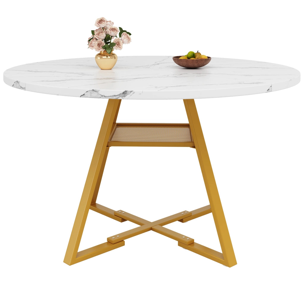 Tavolo da Pranzo Rotondo con 4 Sedie in Velluto ¨C MINIMAL ¨C 120x120x75, Set 5 Pezzi