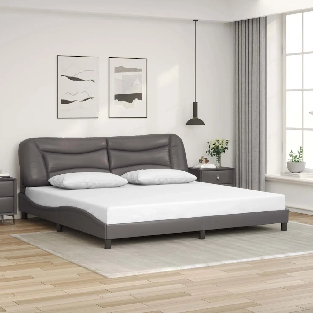 Giroletto senza Materasso Hvar Grigio 200x200 cm in Similpelle 3208026