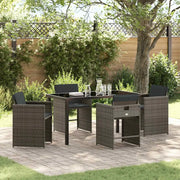 Set da Pranzo per Giardino 5 pcs Grigio polyrattan 3380694