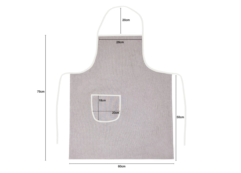 Pack 2 Pezzi Grembiule Cucina Chef Casa Con Tasche Modello Tinta Unita Beige