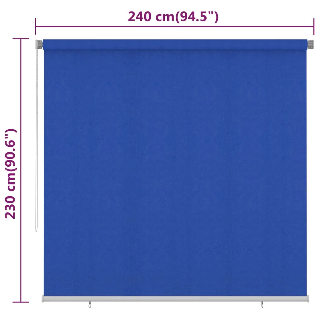 Tenda a Rullo per Esterni 240x230 cm Blu HDPE 312857