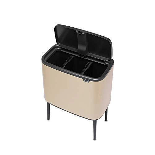 Brabantia afvalemmer Bo Touch Bin champagnekleur, 3 x 11 L
