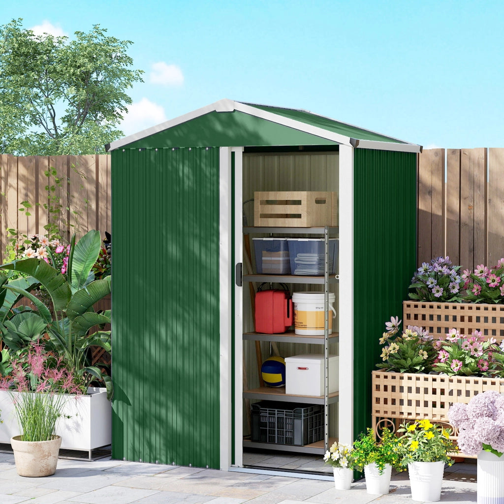 Casetta da Giardino in Acciaio ¨C zephmum ¨C Verde 136x87x179 cm