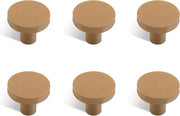 6 pezzi di maniglie per porta armadio in alluminio leggero con viti - 30 x 25 mm - maniglie per porta con foro singolo - finitura giallo oro