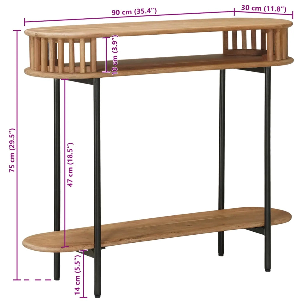 Tavolino fatto a mano Marrone Teak 90 x 30 x 75 cm 42020060