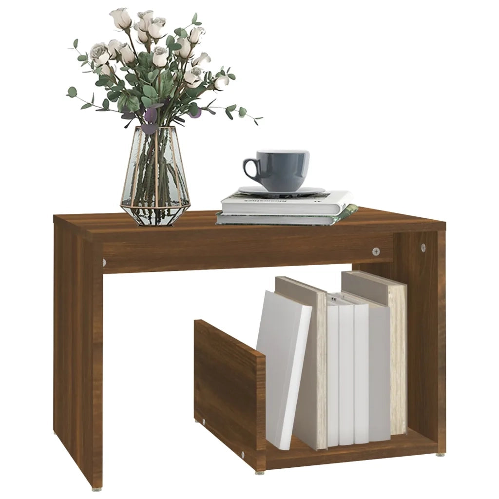 Tavolino | Tavolo laterale Rovere Marrone 59x36x38 cm in Legno Multistrato