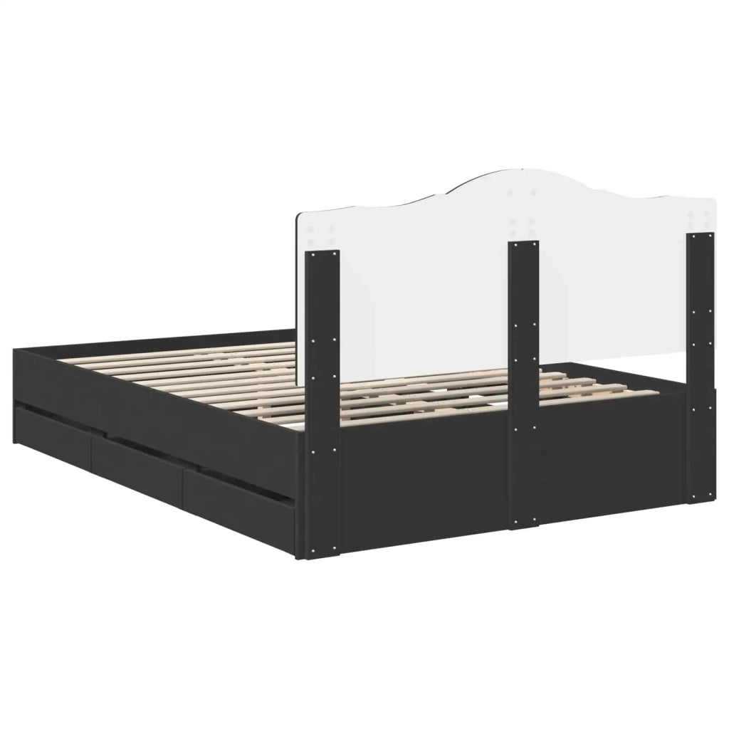Struttura del letto Nero 160 x 200 cm Legno Ingegnerizzato