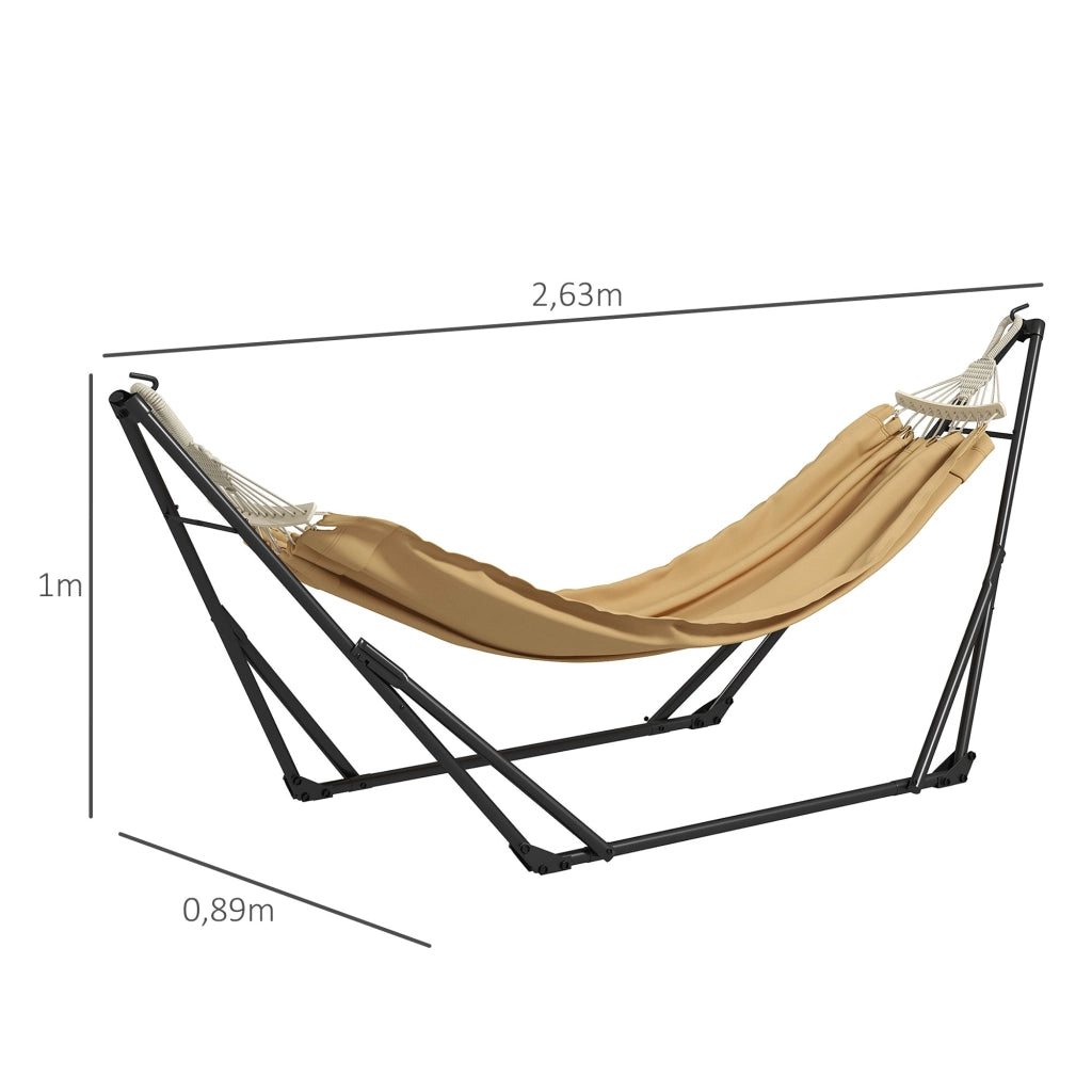 Amaca pieghevole con sospensione ¨C zephmum ¨C kaki 263x89x100 cm