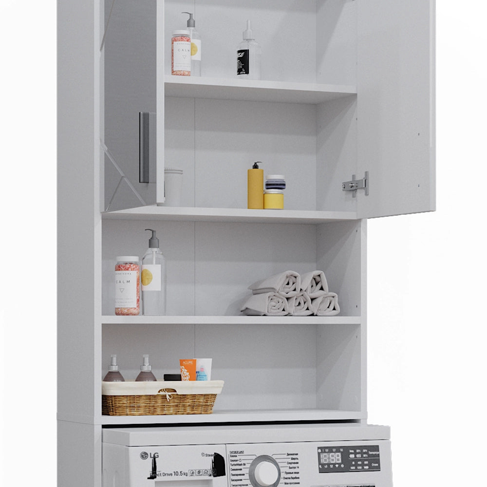 Vicco Mobiletto per lavatrice Bianco lucido 64 x 190.5 cm