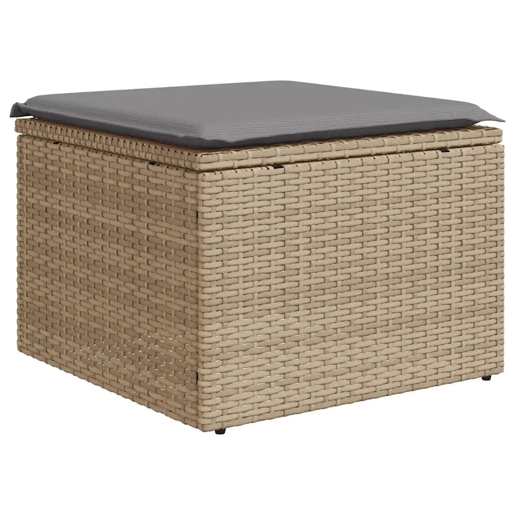 Set Divani da Giardino 7 pz con Cuscini Beige in Polyrattan 3222868