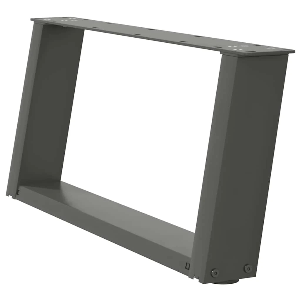 Set di 2 gambe per tavolino da caffè a forma di U antracite 60 x 31 cm stabilità regolabile design moderno 02_0057035