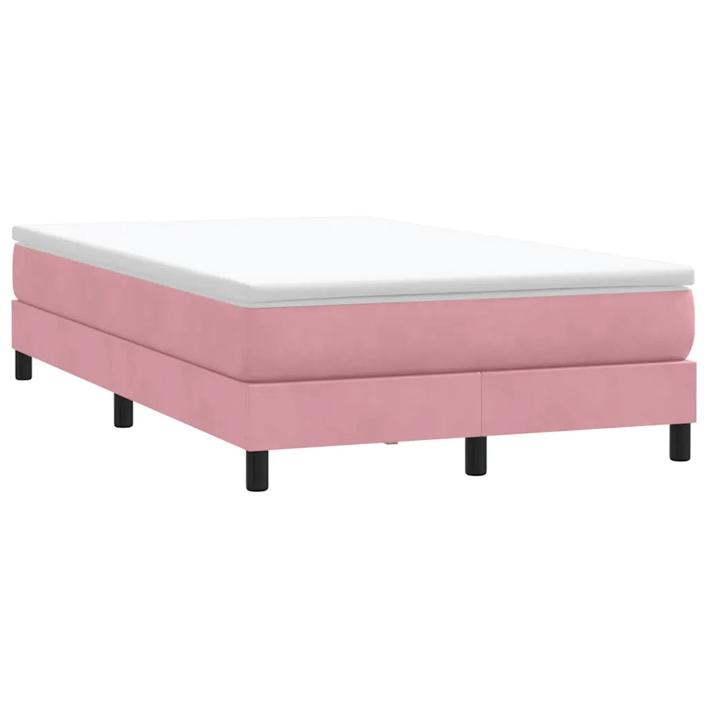 vidaXL Giroletto a Molle con Materasso Rosa 120x220 cm in Velluto