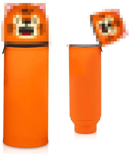 Etui in silicone con tema animale - carino 2-in-1 portasigarette in silicone morbido | Portasigarette e tappo per penne | Portasigarette per scuola e ufficio (tigre arancione)