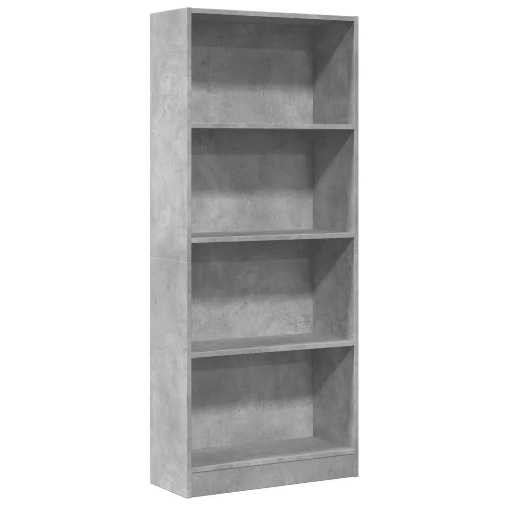 Libreria Grigio Cemento 60x24x143 cm in Legno Multistrato 857815