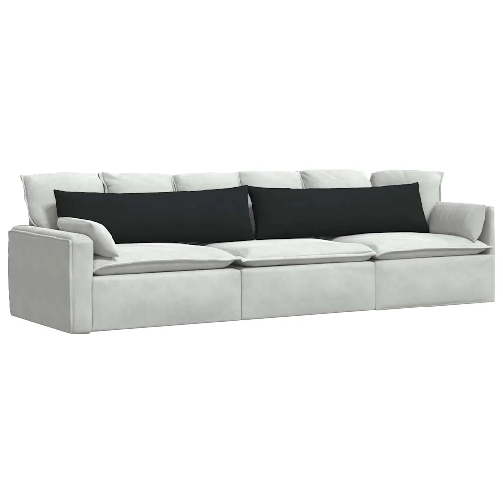 Cuscini da Divano 2 pcs Nero 145 x 40 cm Tessuto