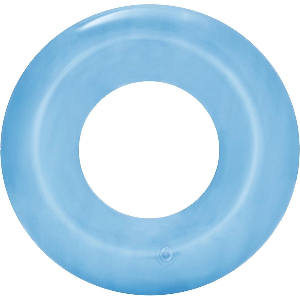 Trade Shop - Salvagente Gonfiabile Trasparente Colorato Ciambella Per Bambini Anello ø51cm 016136 -