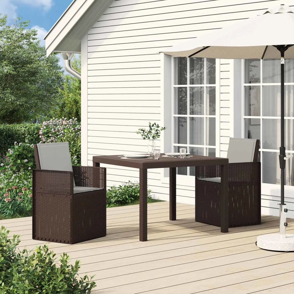 Sedie da pranzo da giardino 2 pcs Marrone e Grigio Chiaro PP 899996