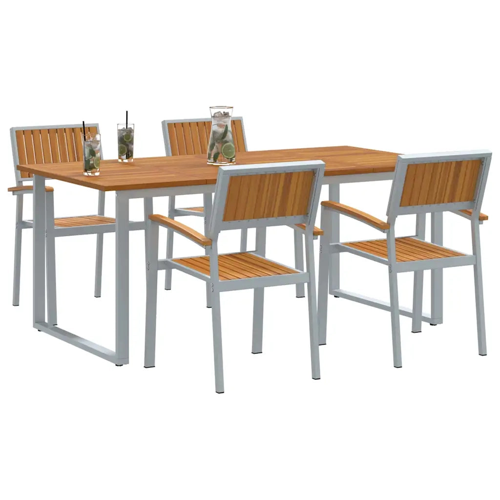 Set da Pranzo per Giardino 5 pcs Grigio 3284355