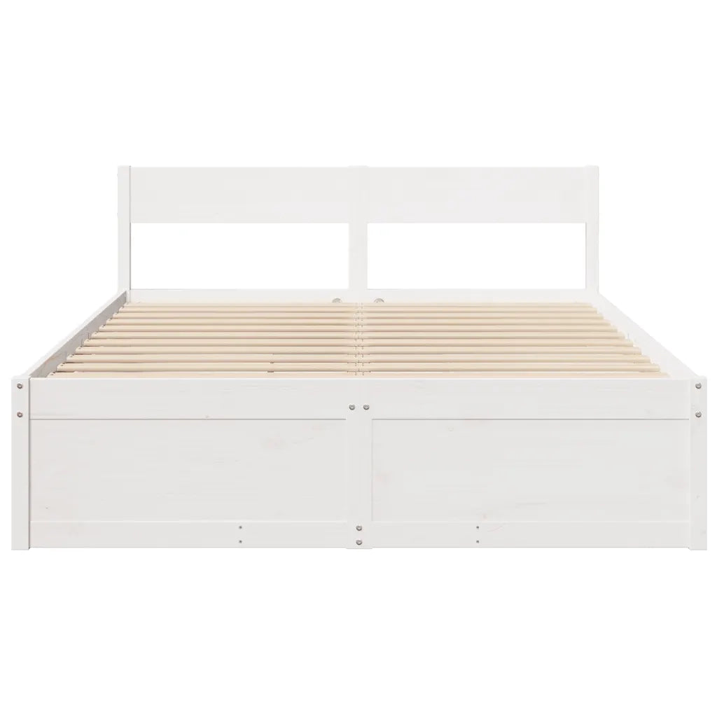 Letto senza Materasso Bianco 140x200 cm Legno Massello di Pino
