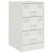 Comodino | Armadio da Notte | Mobiletto da notte Bianco 34,5x39x62 cm in Acciaio