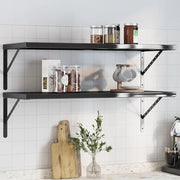 Mensole a Muro 2 pz 100x40 cm Nero in Acciaio Inossidabile 3214511