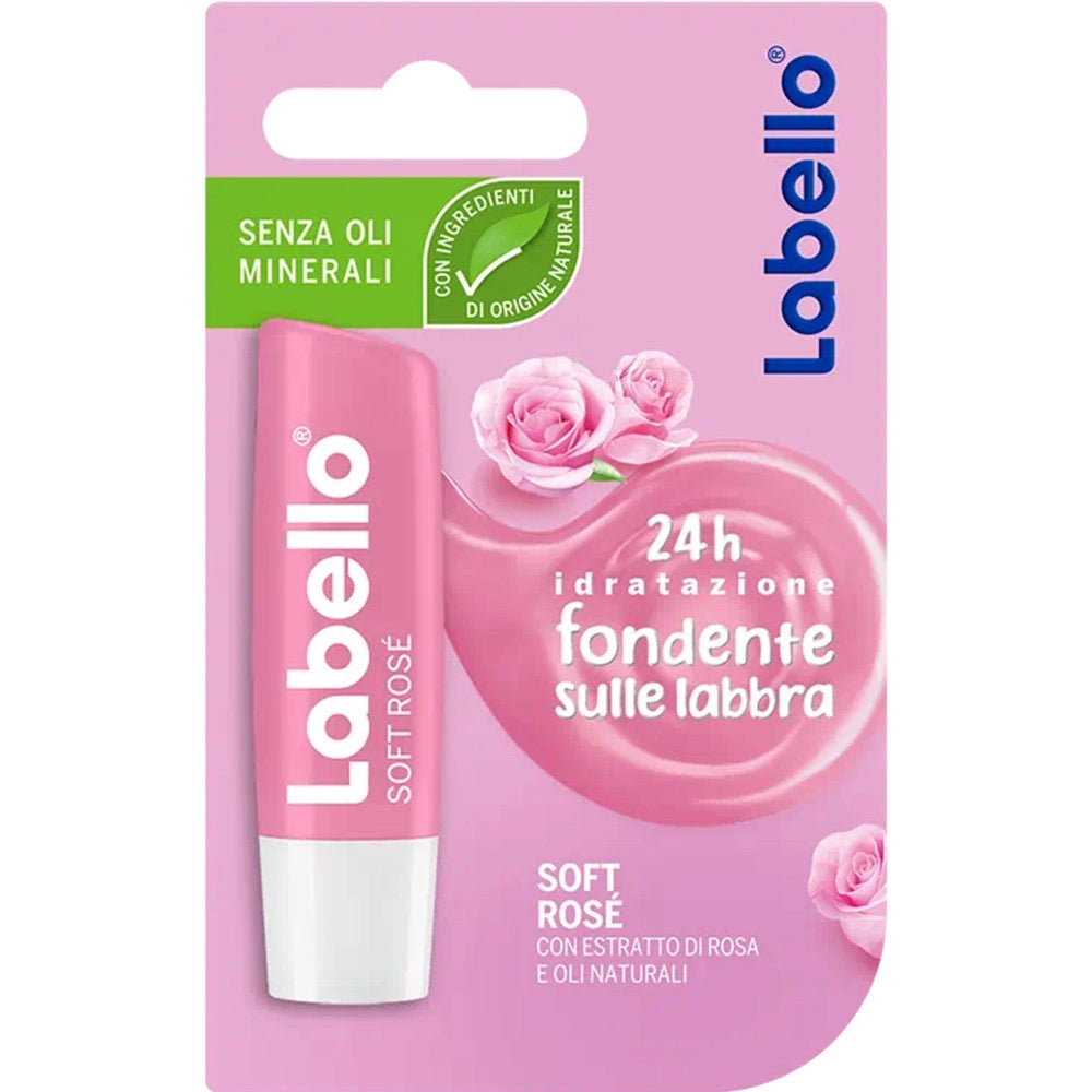 Trade Shop - Labello Soft Rosè Rose Balsamo Labbra Formula Senza Oli Minerali E Parabeni -