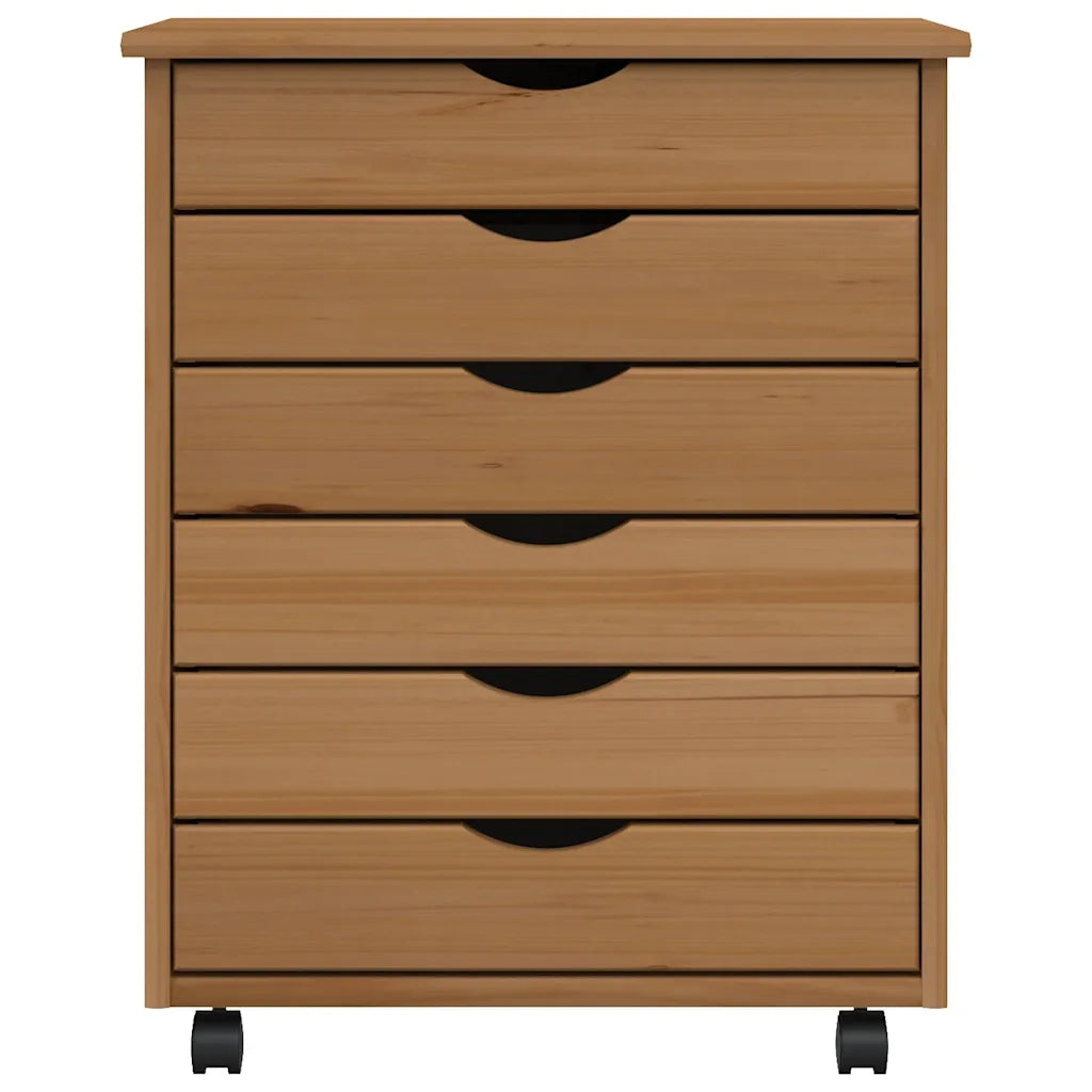 Armadietto Rotante con Cassetti MOSS ambra Legno Massello Pino 355891