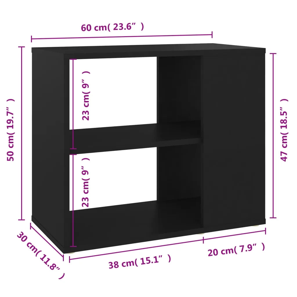 Credenza Nera 60x30x50 cm in Truciolato