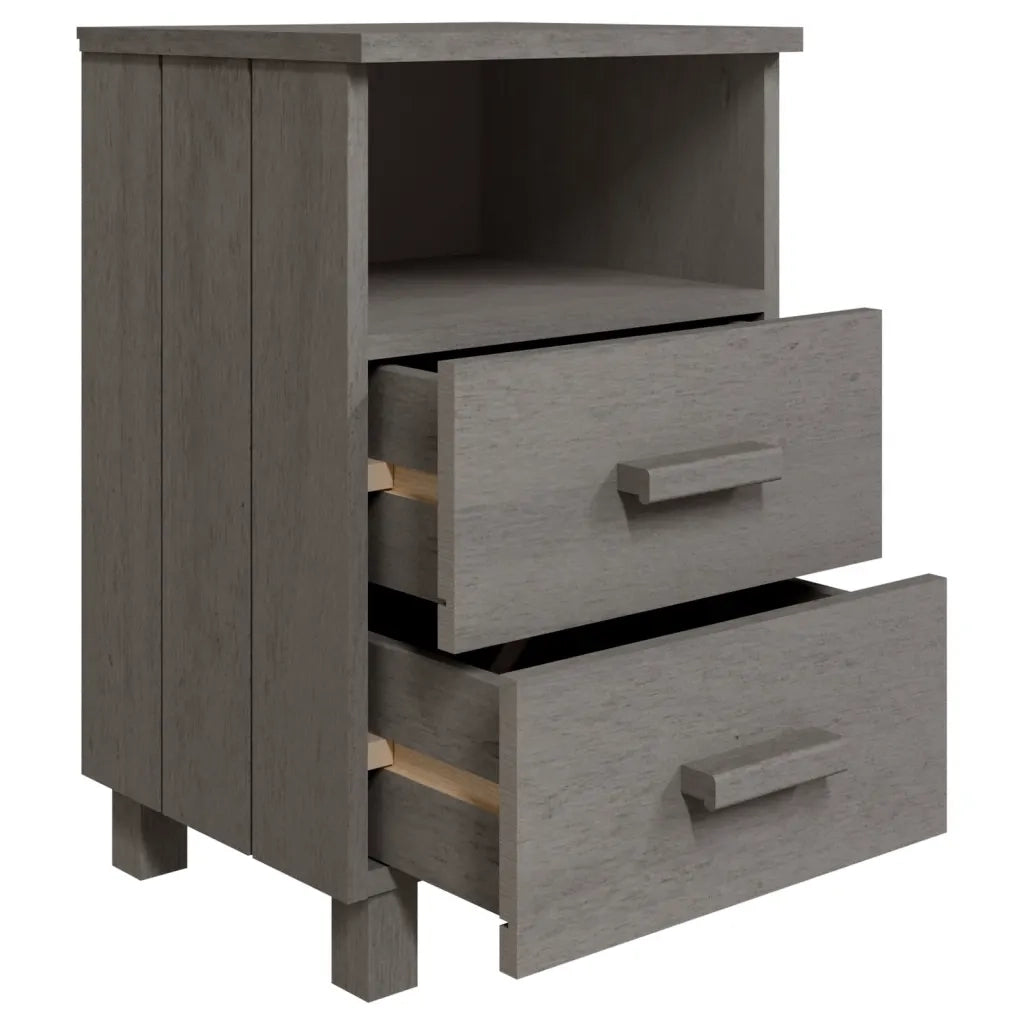 Comodini 2 pz Grigio Chiaro 40x35x62 cm in Legno di Pino cod mxl 30594