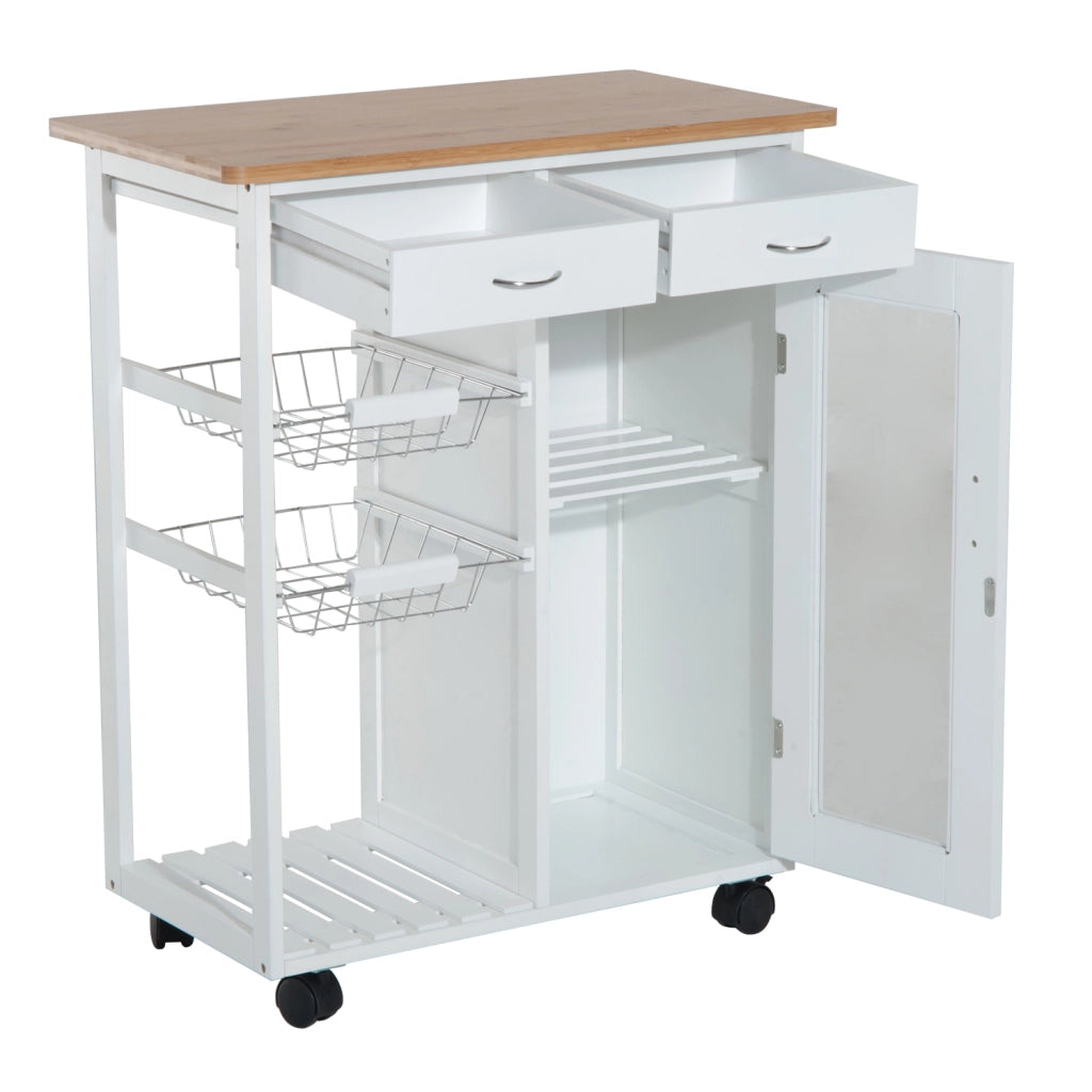 Carrello Multiusos con Cassetti e Ripiani ¨C ZephMum ¨C Legno 70x37x85cm