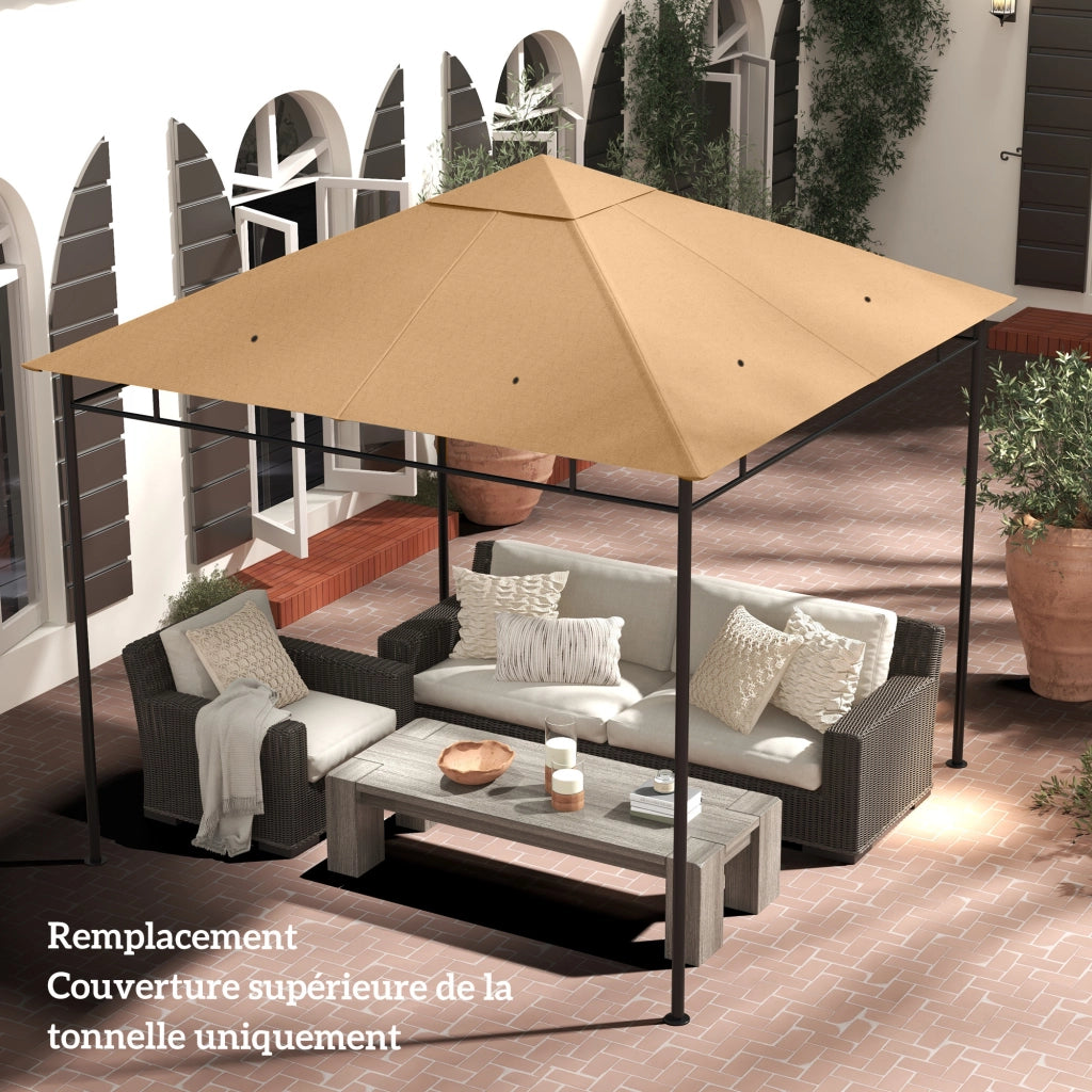 Telo di ricambio per gazebo 3x3m ¨C Xylo ¨C tessuto poliestere anti-UV 180g/m2 beige