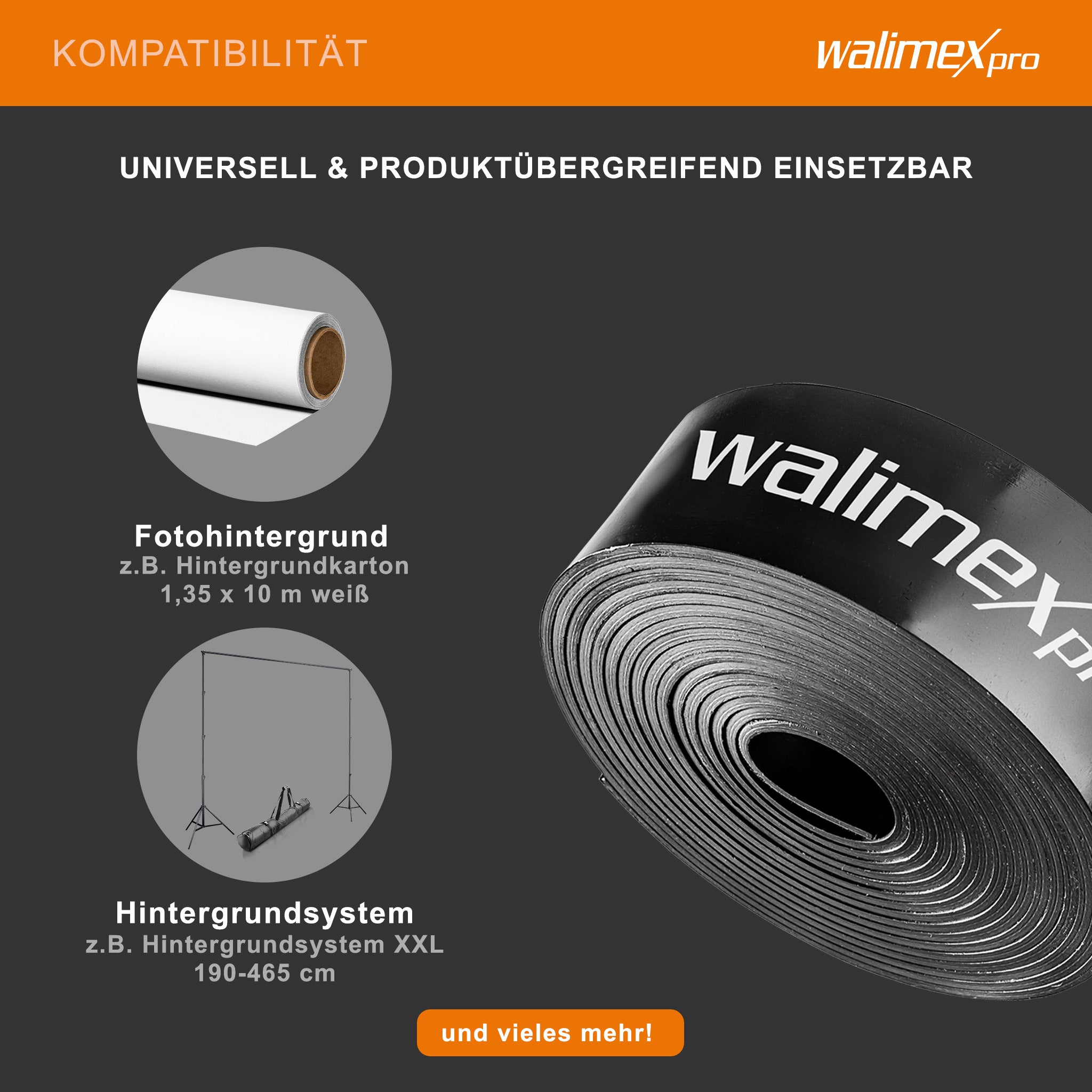 Nastro ponderale magnetico, 2,7 m, per la ponderazione di sfondi in carta e tessuto per lo studio fotografico, ideale per la fotografia in interno