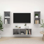 Set Porta TV 3 pz Grigio Cemento in Truciolato 3079740