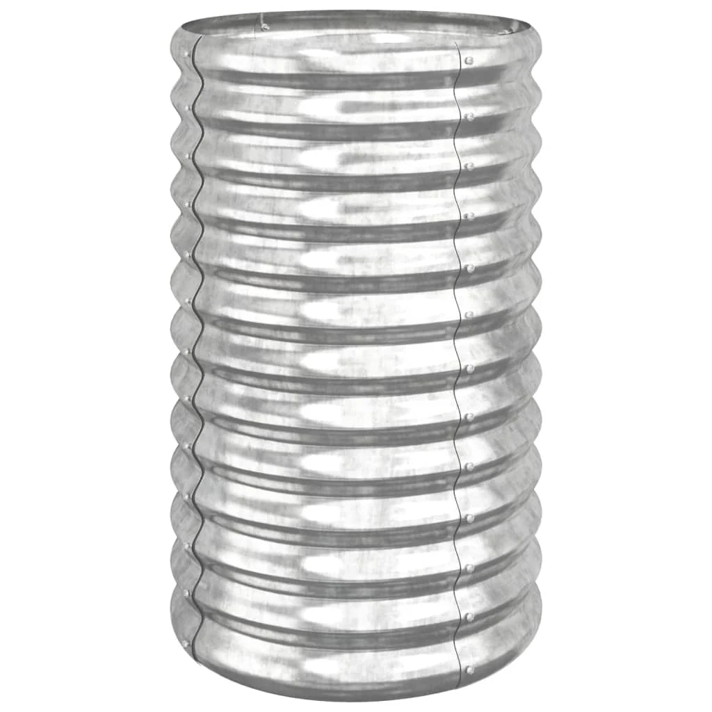 Fioriera rialzata per piante e fiori terrazza giardino acciaio verniciato a polvere 40 x 40 x 68 cm argento 02_0038576