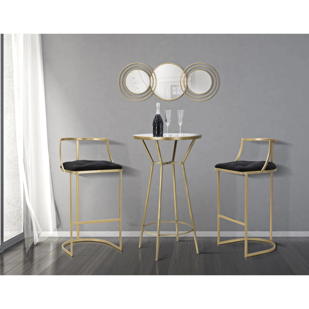 Sgabello Alto VKH450, Oro, Metallo, 45x45x90 cm