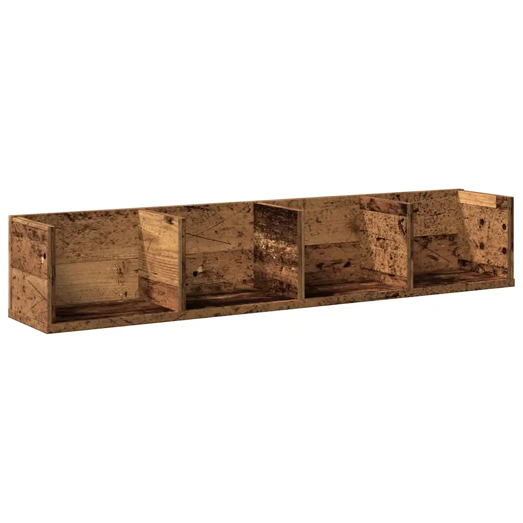 vidaXL Scaffale Porta CD a Parete Antico 100x18x18cm Legno Multistrato