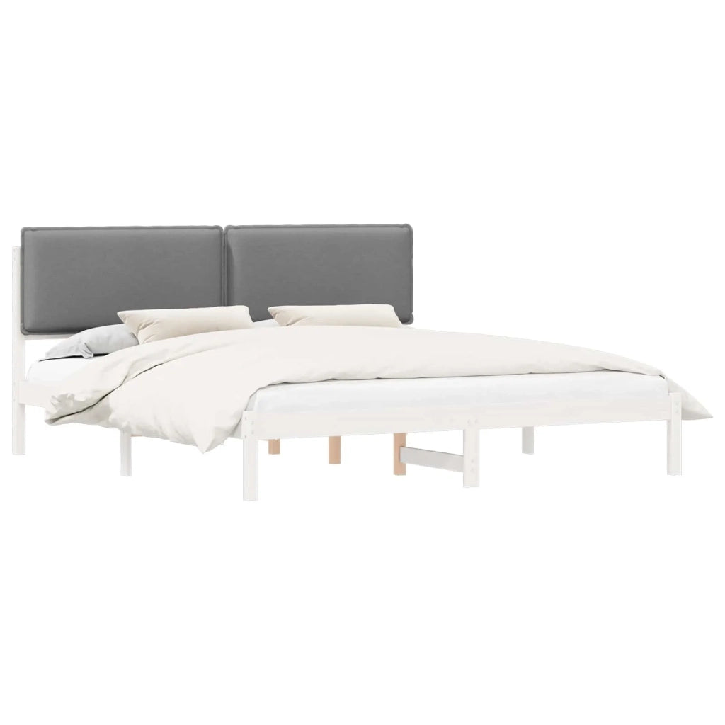 Letto con Testiera Rivestita Grigio chiaro 200 x 200 cm