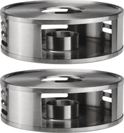 Rechaud piatto di riscaldamento 15 cm - 2x - RVS - per teiere/pentole - riscaldatore - Riscaldatori/piatti di riscaldamento - accessori cucina/attrezzature
