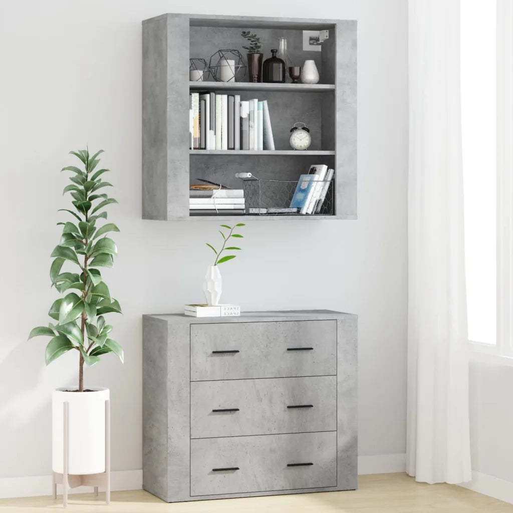 Credenza | Madia | Buffet da pranzo | Armadio da pranzo Grigio Cemento in Legno Multistrato