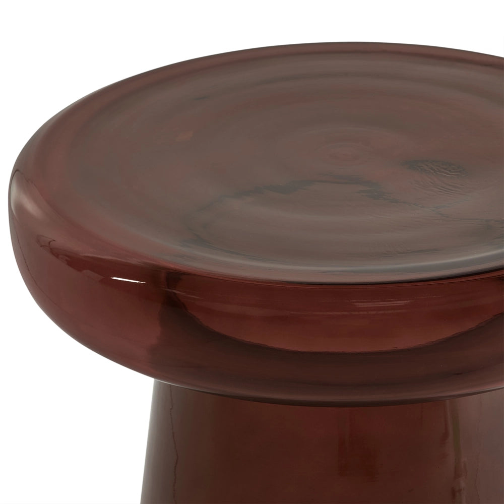 Set di 2 Tavoli da caffè in vetro trasparente marrone scuro moderno di forma ovale design moderno contemporaneo