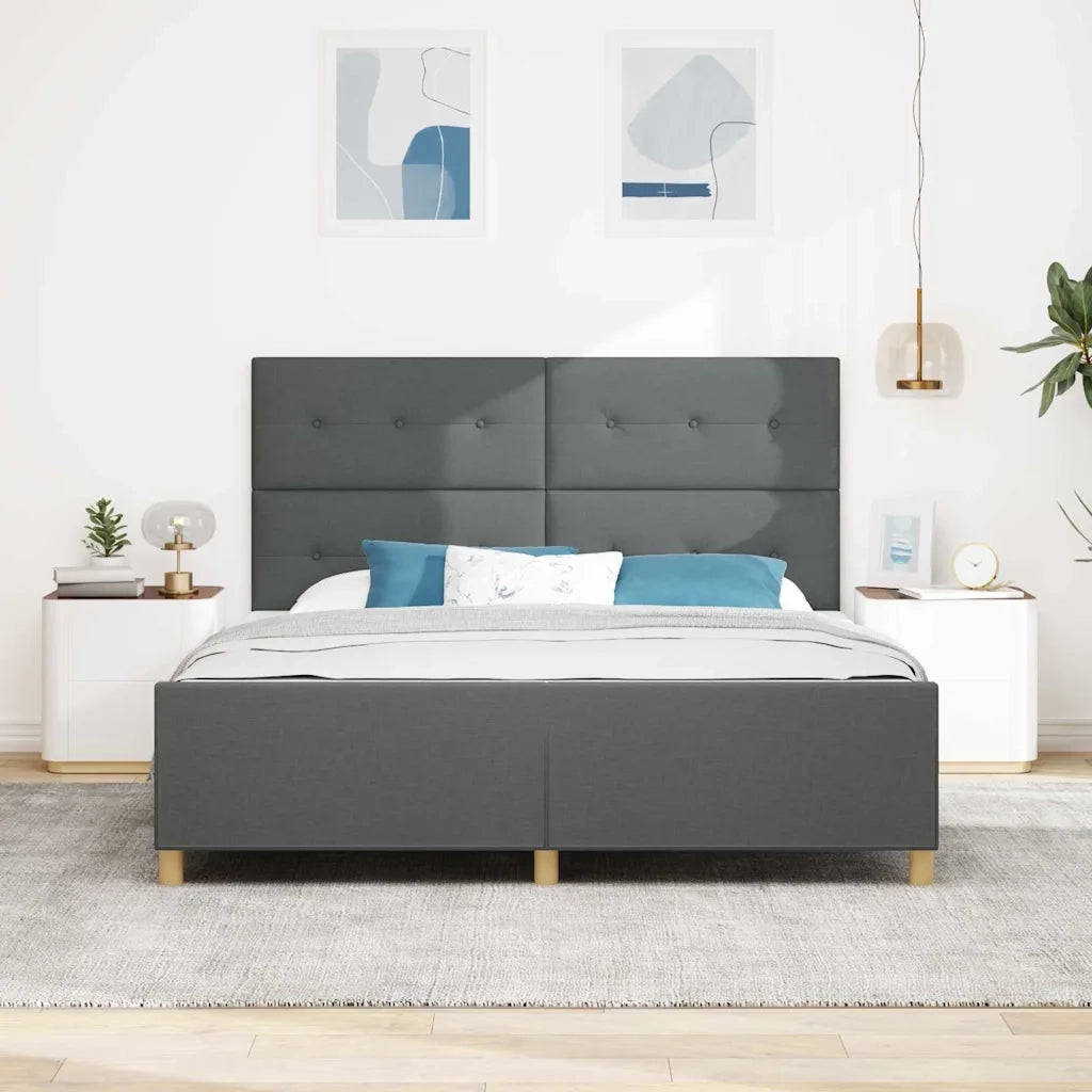 Struttura del letto Grigio scuro 180 x 200 cm Tessuto 3344747