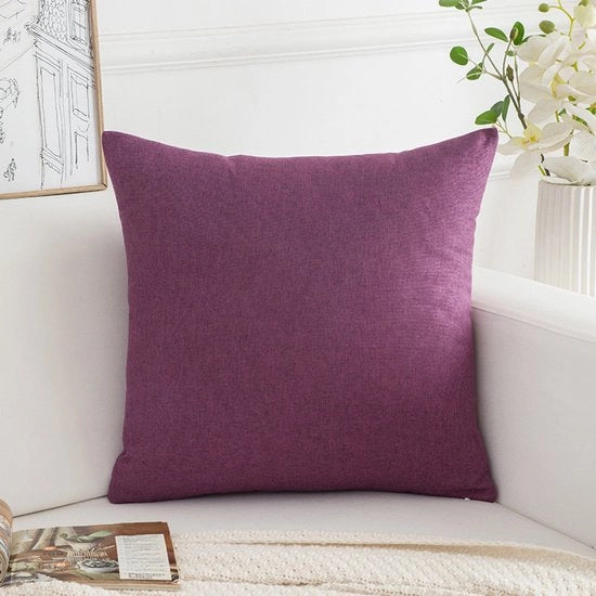 Set di cuscini per divani - Set da 2 - Cuscini di lino fine - Cuscini decorativi comodi - Siercuscini moderni - Per divano Soggiorno Divano Terrazza - 55x55cm - Viola